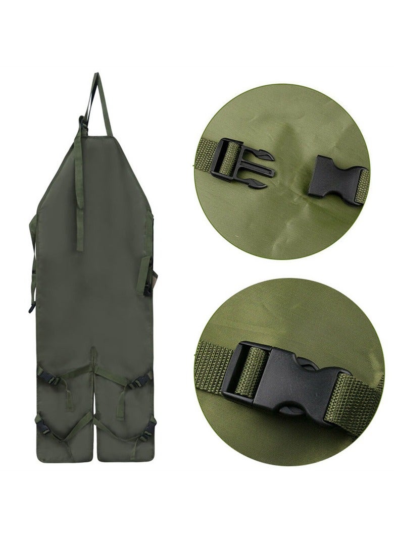 Gardening Apron with Multiple Pockets Durable Oxford Fabric, Water-Resistant, Color-Blocked, Extended Length Garden Leg Protector Work Apron - Image 4